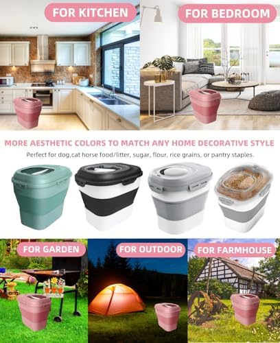 30-35Lbs Airtight Dog Food Storage Container,Collapsible Dog Food Container