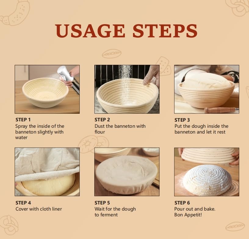 Bread proofing baskets for sourdough 19-Piece Set ，9" Round & 10&quo...