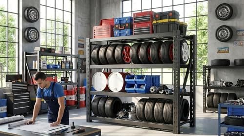 Bepatio 11000LBS Heavy Duty Garage Shelving, 4-Tier Adjustable Storage Shelve...