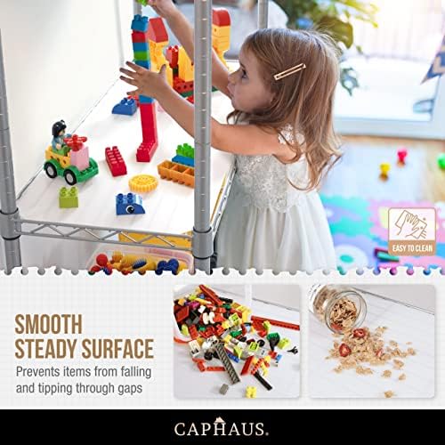 CAPHAUS NSF Adjustable Shelves Metal Wire Shelving Unit w/Liners, Kitchen Sto...