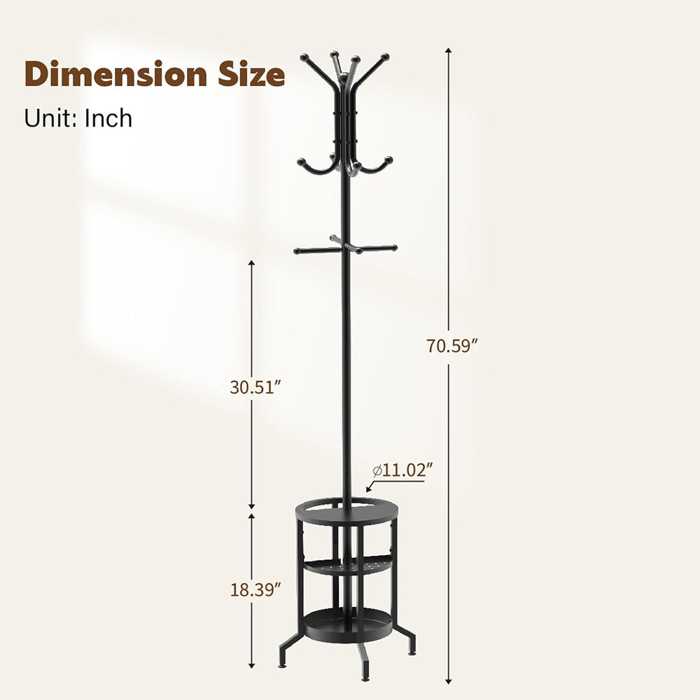 Coat Rack with Umbrella Holder, Coat Rack Freestanding