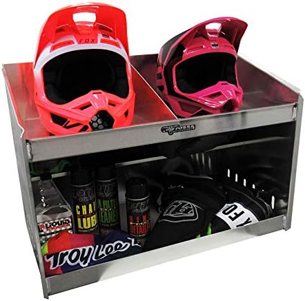 Pit Posse 611 Deluxe Dual Helmet Bay Shelf Holder Aluminum Enclosed Race Trai...