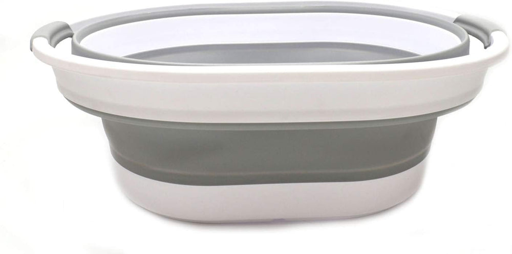 SAMMART 34L(8.98 Gallon) Set of 2 Collapsible Plastic Laundry Basket-Oval Tub...