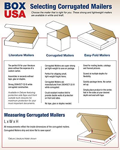 Box USA Literature Mailers 8"L x 8"W x 2"H 50-Pack, Cardboard ...