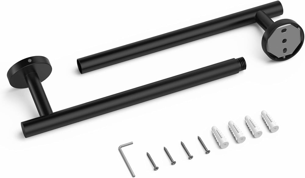 4PCS Matte Black Bathroom Accessories Set, 24-Inch Towel Bar Set