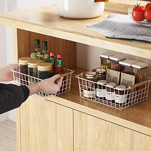 Kitchen Wire Baskets Farmhouse Decor Metal Food Storage Organizer, Household ...