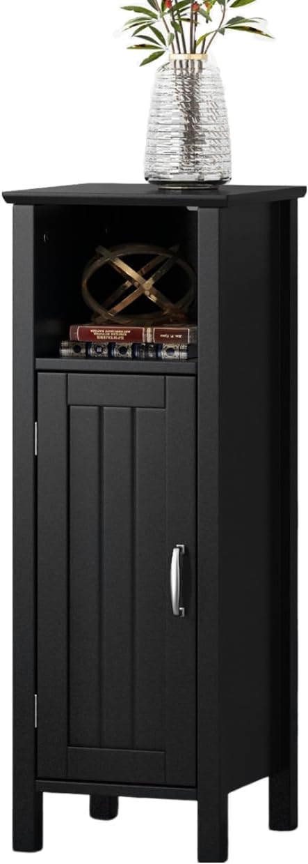 LDAILY LUARANE Wooden Bathroom Floor Storage Cabinet, Side Storage Organizer ...