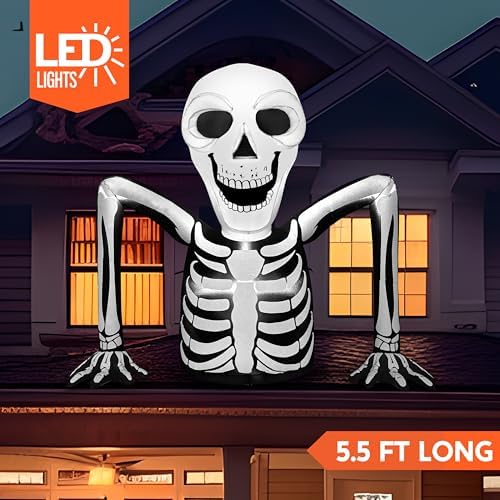 Joiedomi 5.5 FT Long Halloween Inflatables Outdoor Decorations, Skeleton Hall...
