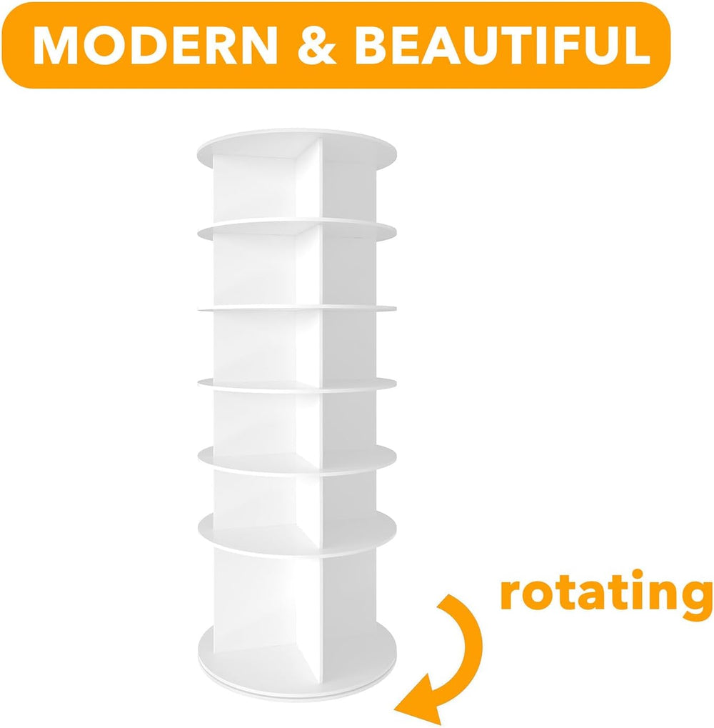 SpaceAid Rotating Shoe Rack 6 Tier Organizer, High Bottom Design Shoe Tower S...