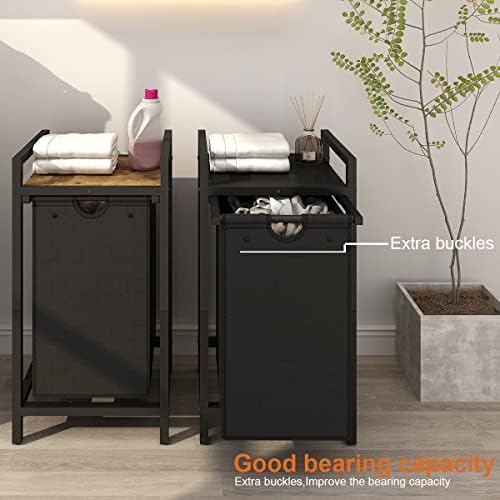 LAATOOREE Laundry Hamper, Two-Color Laundry Basket with Removable Laundry Bag...