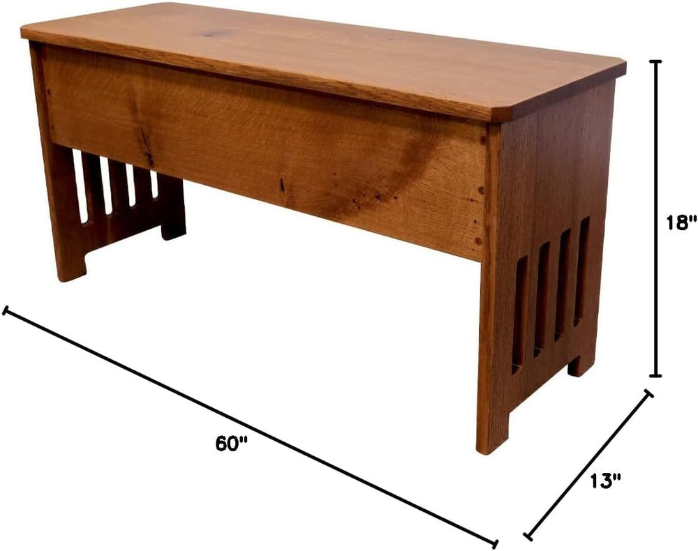 Rustic Red Door Co. Wooden Storage Bench for Entryway with Lid, Mission Style...