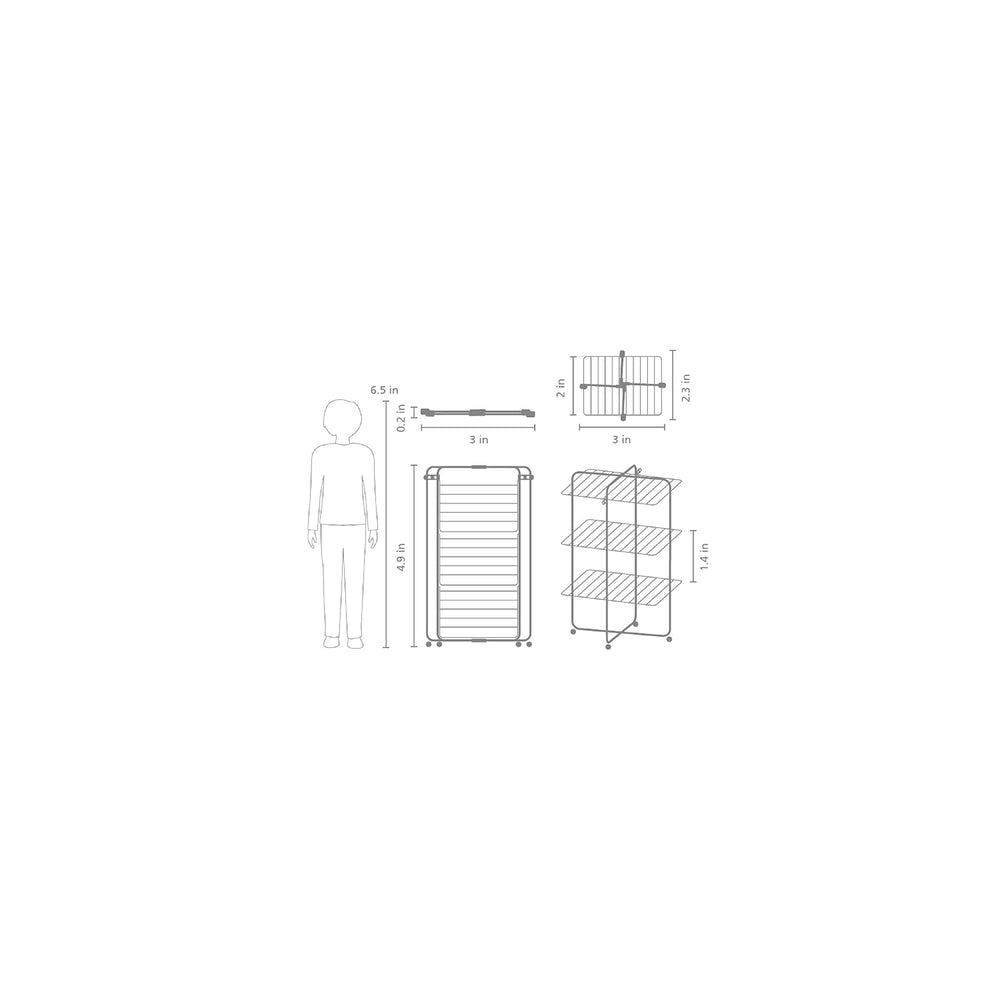 Brabantia HangOn Tower Clothes Drying Rack with Wheels | 76ft (23m) | White |...