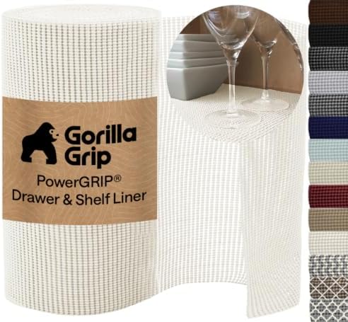 GORILLA GRIP powerGRIP Drawer Shelf and Cabinet Liner, 12" x30', Sno...