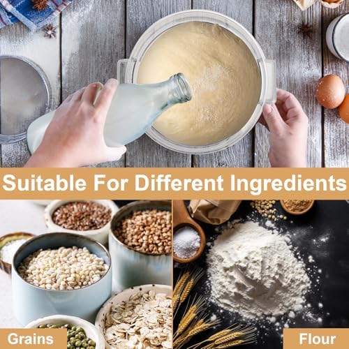 Suclain 4 Pcs 4 Qt Proofing Containers, Food Storage with Lids, Multicolor