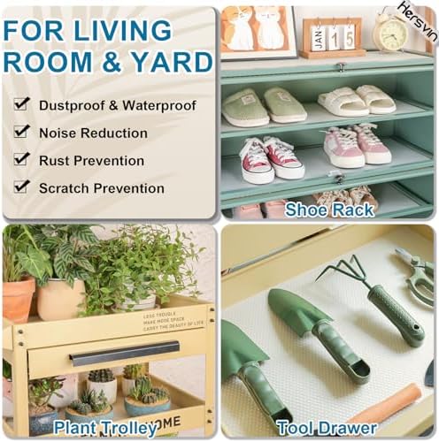 Hersvin Shelf Liners, 22in x 20ft Kitchen Drawer Mats, Non-Adhesive EVA Cupbo...