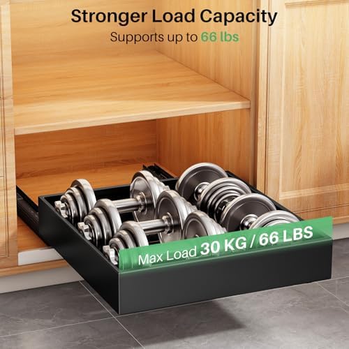 Pull out Cabinet Organizer, 21"Deep, 11.8"Wide Full-Extension Heavy...