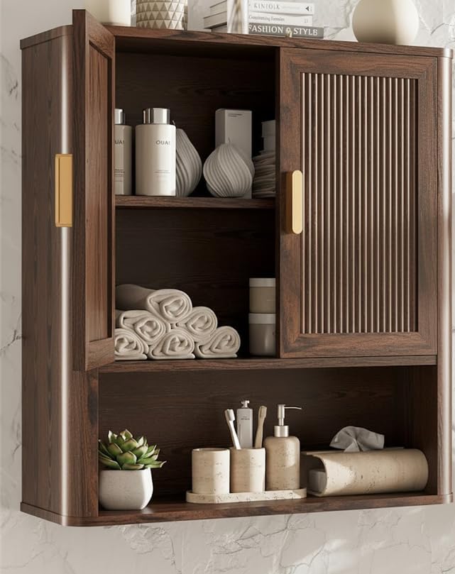 INNOD Bathroom Storage Cabinet, Medicine Cabinet with Adjustable Wood Shelf &...