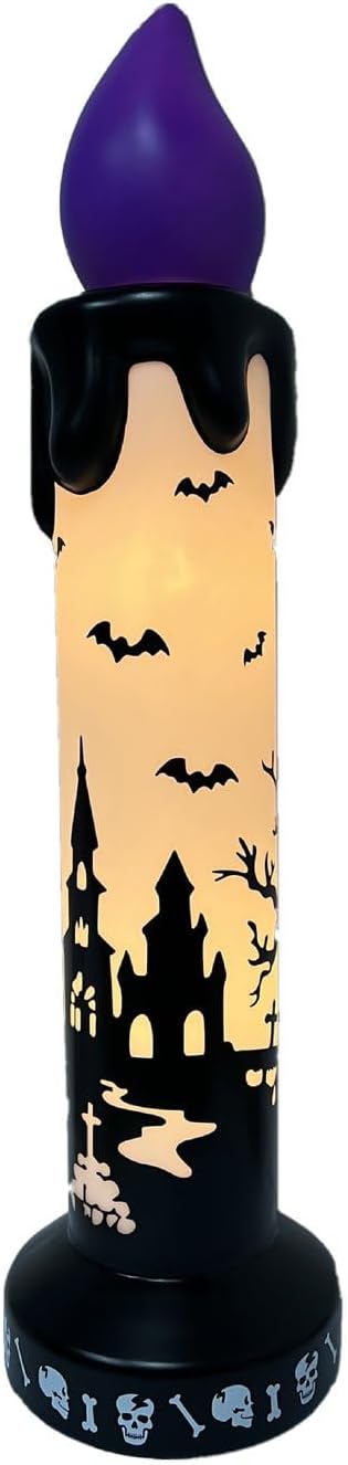 Haunted Hill Farm 3.3-Ft. Purple-Wick LED Candle Blow Mold for Halloween