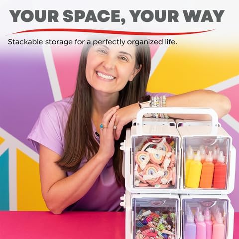 Deflecto Stackable Tilt Bin Caddy – Portable Tilt Bins Storage Organizer for ...
