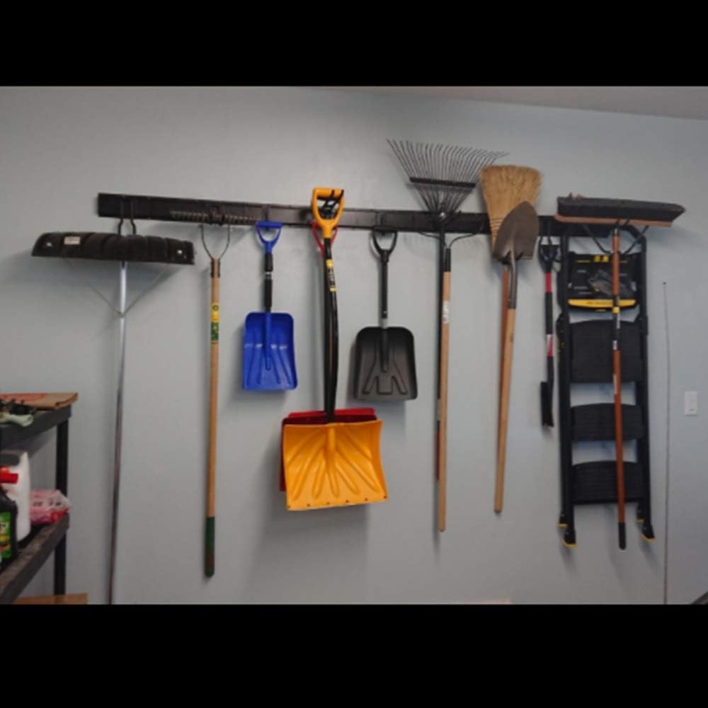 Tool Storage Rack, Garden Tool Organizer Wall Mount with 9 Hooks