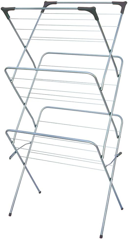 Metal Clothes Rack for Hanging Clothes (Silver), by Home Basics | 3 Tier Port...