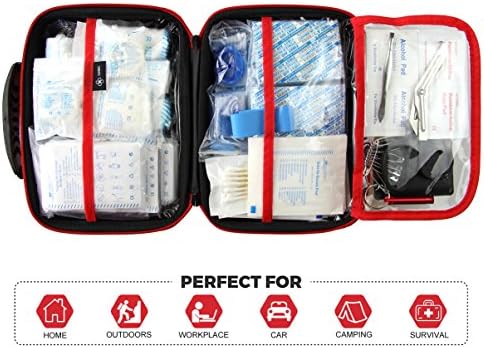 Compact First Aid Kit (228pcs) Designed for Family Emergency Care. Waterproof...