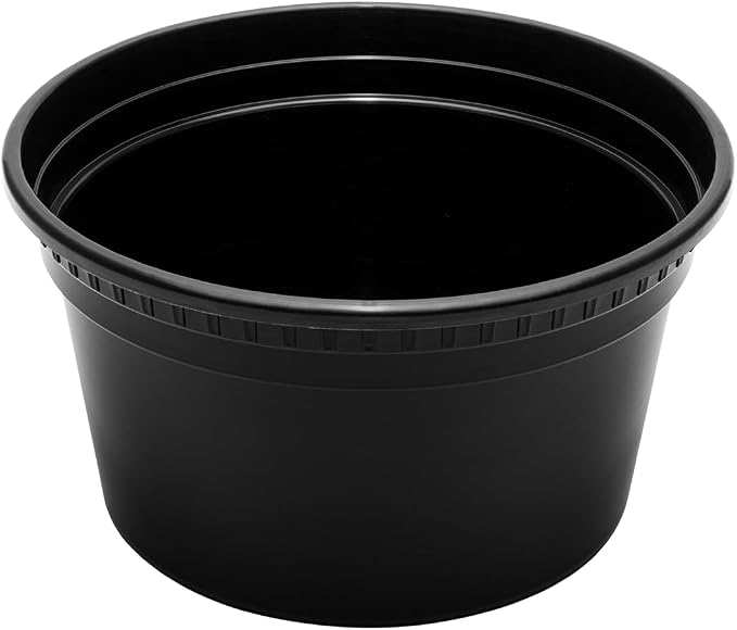 Karat [12oz - 240 ct Black PP Injection Molded Round Deli Containers
