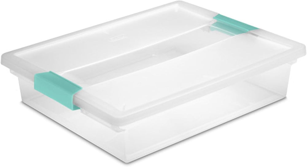 Sterilite 24-Pack Clip Box, Stackable Clear Plastic Bins