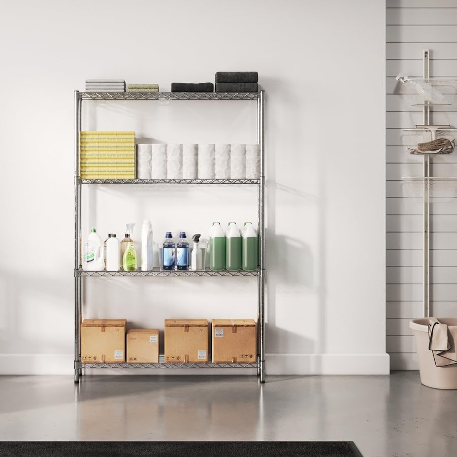 Shelving Inc. 8" d x 36" w x 54" h Chrome Wire Shelving with 4...