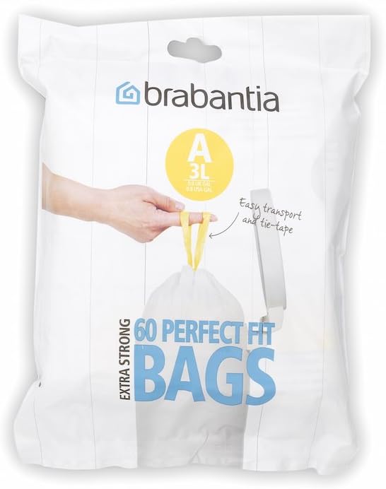 Brabantia Bin Liners, Size A, 3 L - 60 Bags
