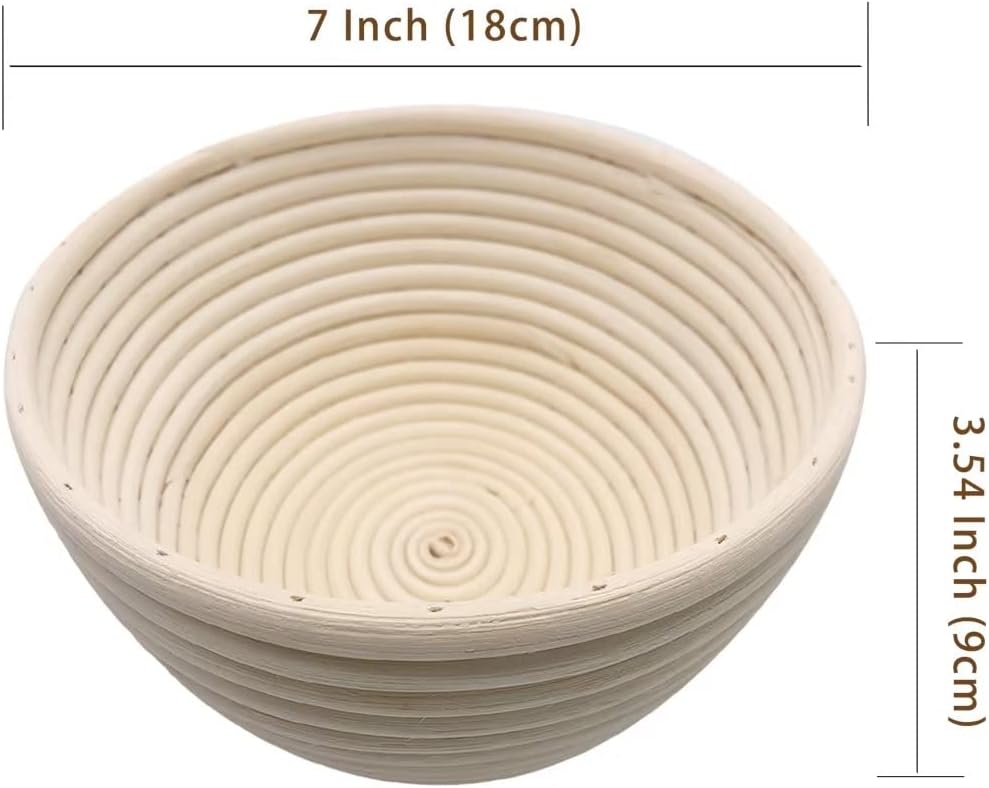 7 inches Round Banneton Basket for Bread Proofing, Dough Proofing Bowls with ...