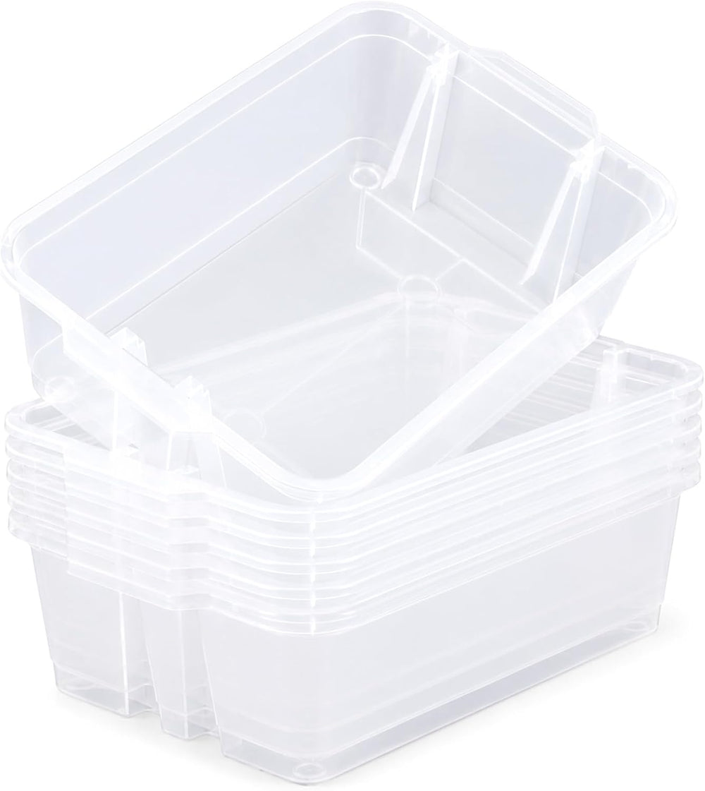 gisgfim 6 Pack Classroom Stacking Bins Stackable Plastic Book Bin Durable Sto...