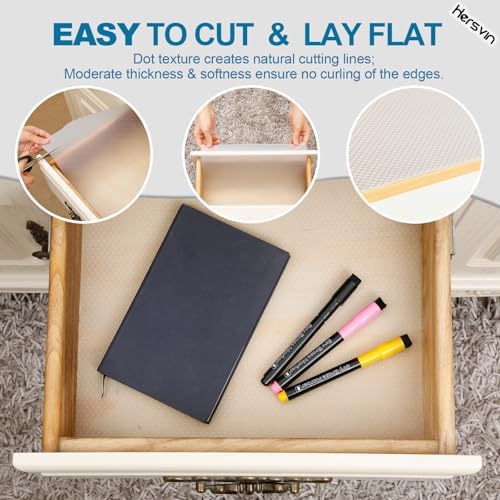 Hersvin Shelf Liners, 20in x 20ft Kitchen Drawer Mats, Non-Adhesive EVA Cupbo...