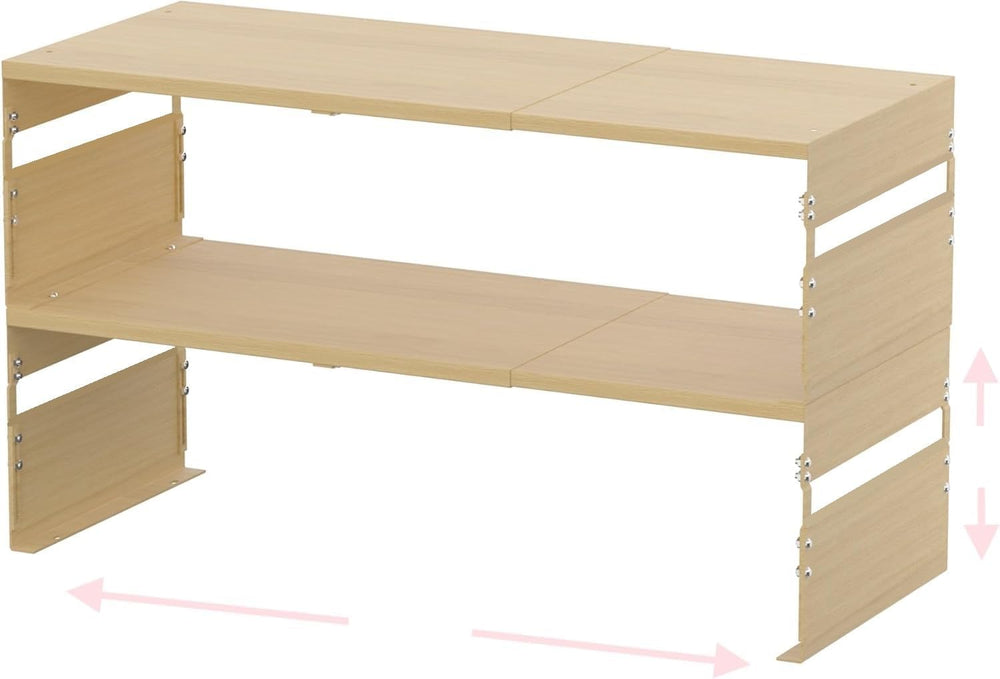 Adjustable Metal Bedside Shelf – Stackable Shelf for Bedroom, Living Room, Of...