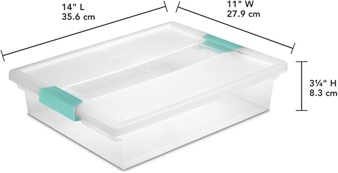 Sterilite 24-Pack Clip Box, Stackable Clear Plastic Bins