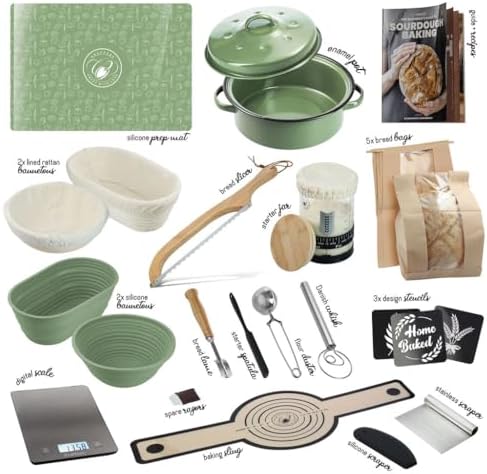 CraftZee All-Inclusive 𝗣𝗥𝗘𝗠𝗜𝗨𝗠 Sourdough Starter Kit with Pot, 34 Oz Starter ...