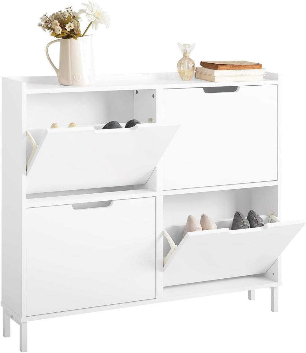 Haotian Ultra Thin Shoe Cabinet with 4 Flip-Drawers