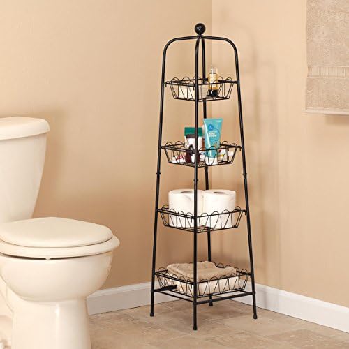 4-Tier Metal Basket Stand for Storage and Organization