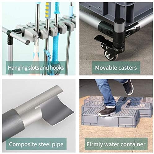 broom and mop holder put wet mops movable Commercial mop rack cleaning tool