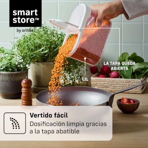 SmartStore Cereal Storage Containers, Set of 2x 2.4 L | Stackable, Clear, Fli...