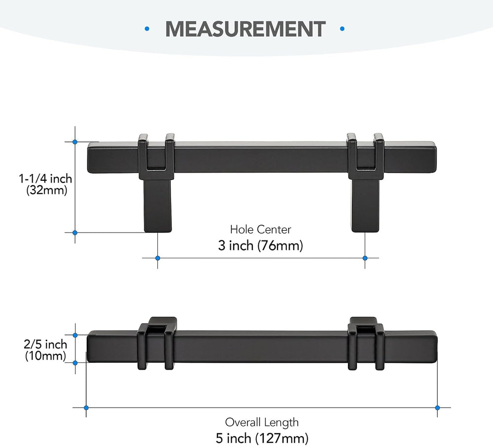 HOME EDIT 30 Pack 3 inch Black Cabinet Handles, Kitchen Cabinet Handles Matte...