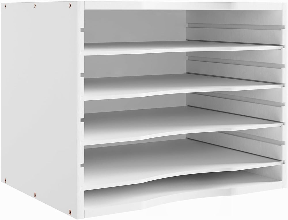 Bamboo 5 Tier Desktop Organizer, Paper Organizer Mail Sorter, File Holder Let...