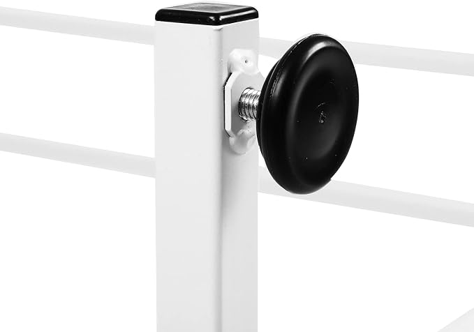 MyGift White Stainless Steel Freestanding Garment Rack, Heavy Duty Double Rod