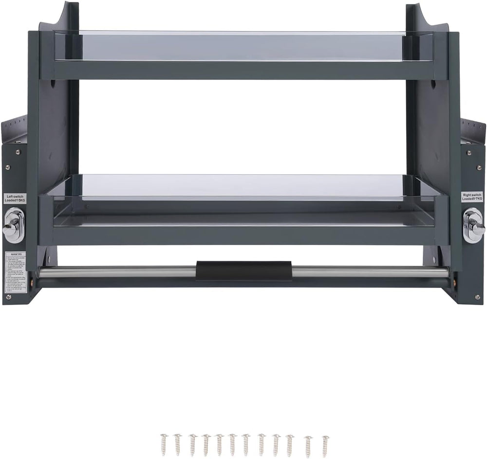 Pull Down Shelf for Kitchen Upper Cabinet,2-Tier Pull Down Cabinet Organizer,...