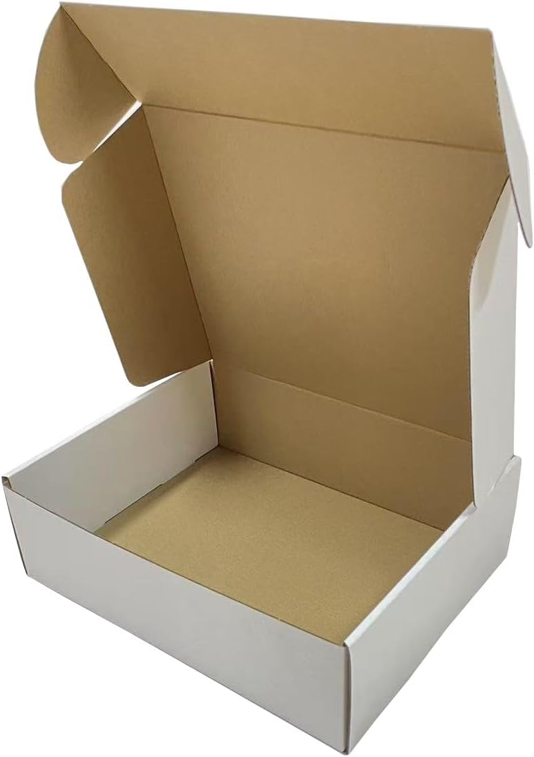 Rongyangtong13x10x4 Shipping Boxes Set of 18, White Small Corrugated Cardboar...