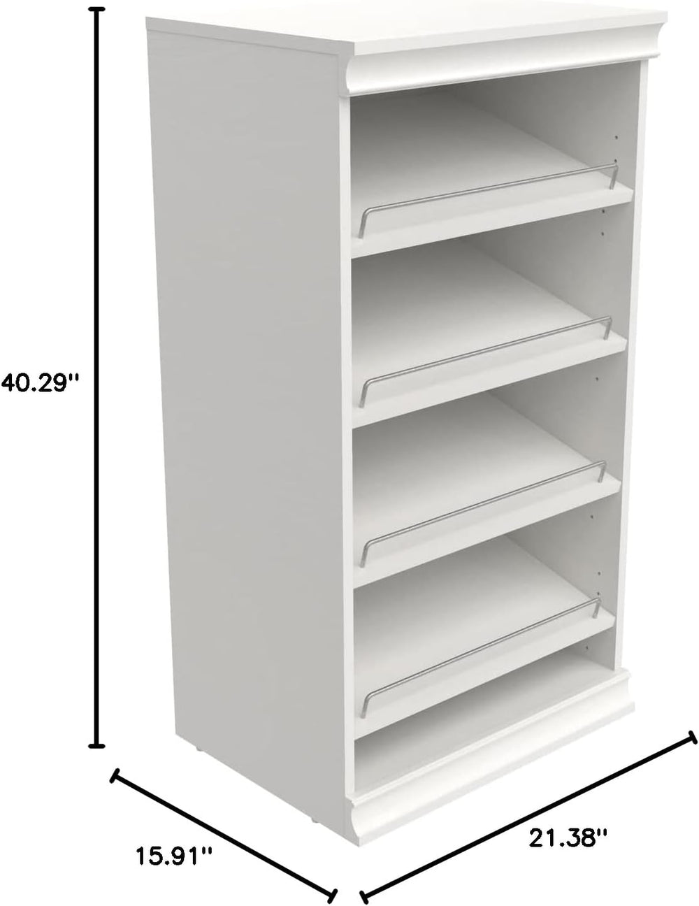 ClosetMaid Modular Storage Shelf Unit with Angled Shoe Shelves, White