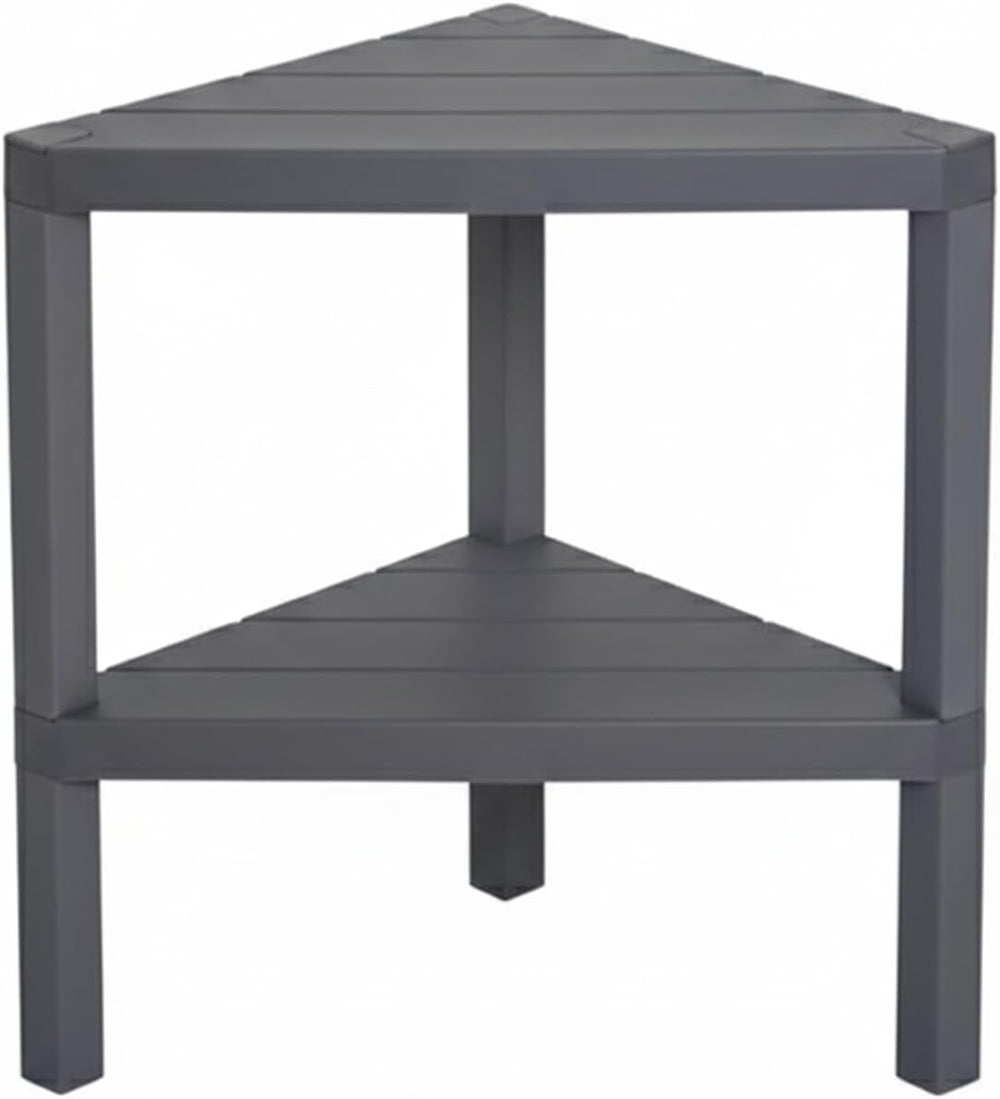 Honey-Can-Do Grey 2-Tier Corner Shelf
