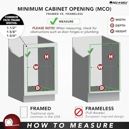Rev-A-Shelf 2 Tier Pull Out Kitchen Cabinet Storage Organizer with Solid Bott...