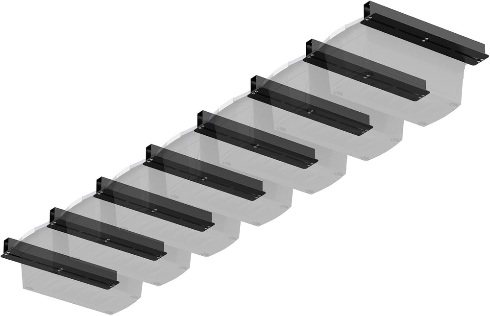 Overhead Garage Storage Rack, 17 Inch, 8 Sets for 7 Bins