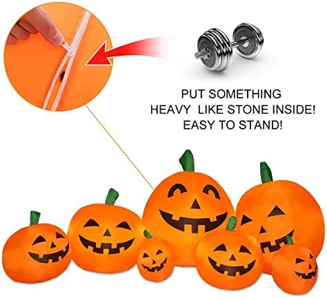 7.5 FT Inflatable Pumpkin Halloween Decorations, Halloween Blow Up Yard Decor...